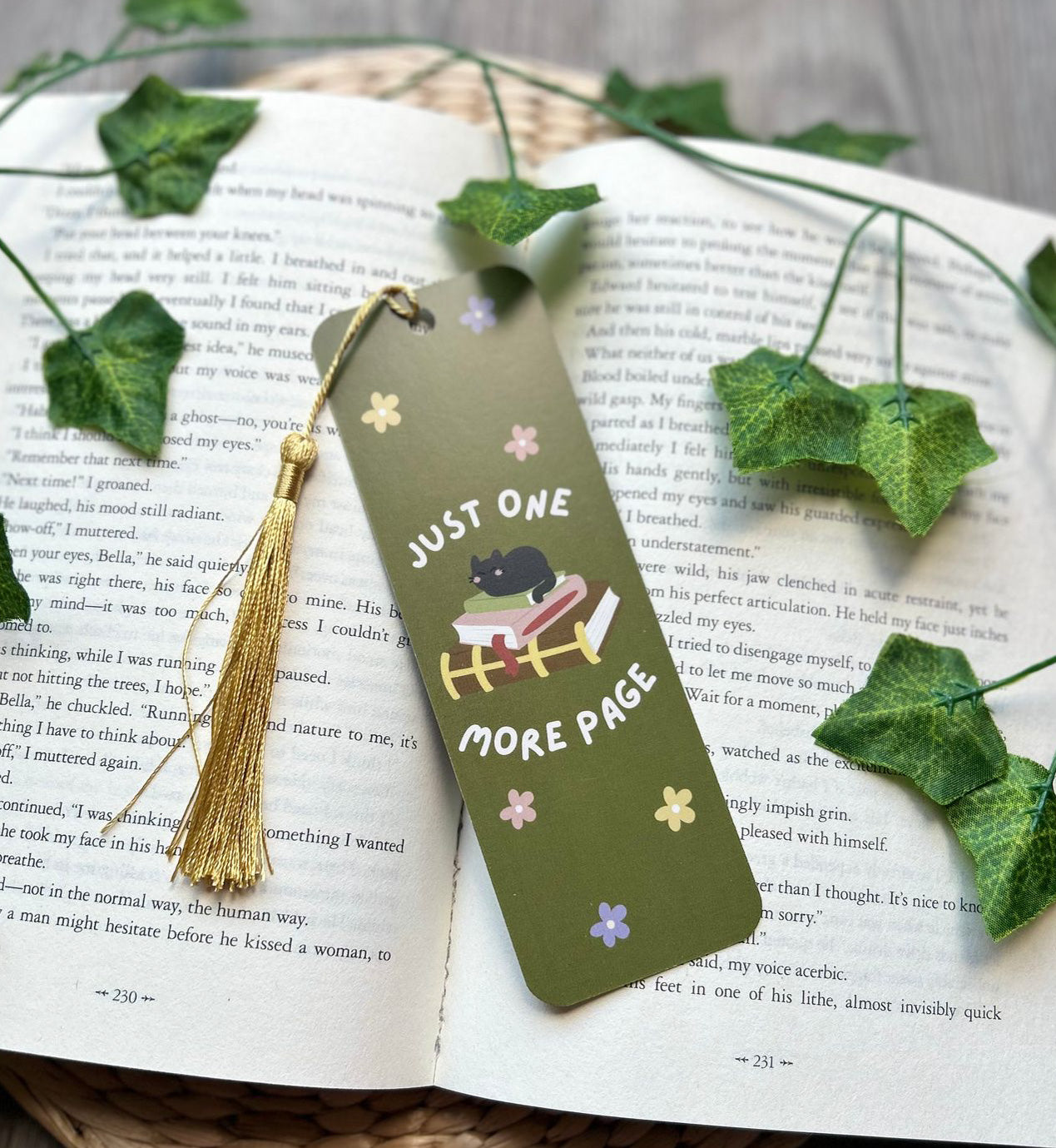 Cat Book Stack Bookmark