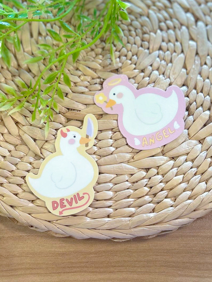 Angel & Devil Goose Matte Vinyl Stickers