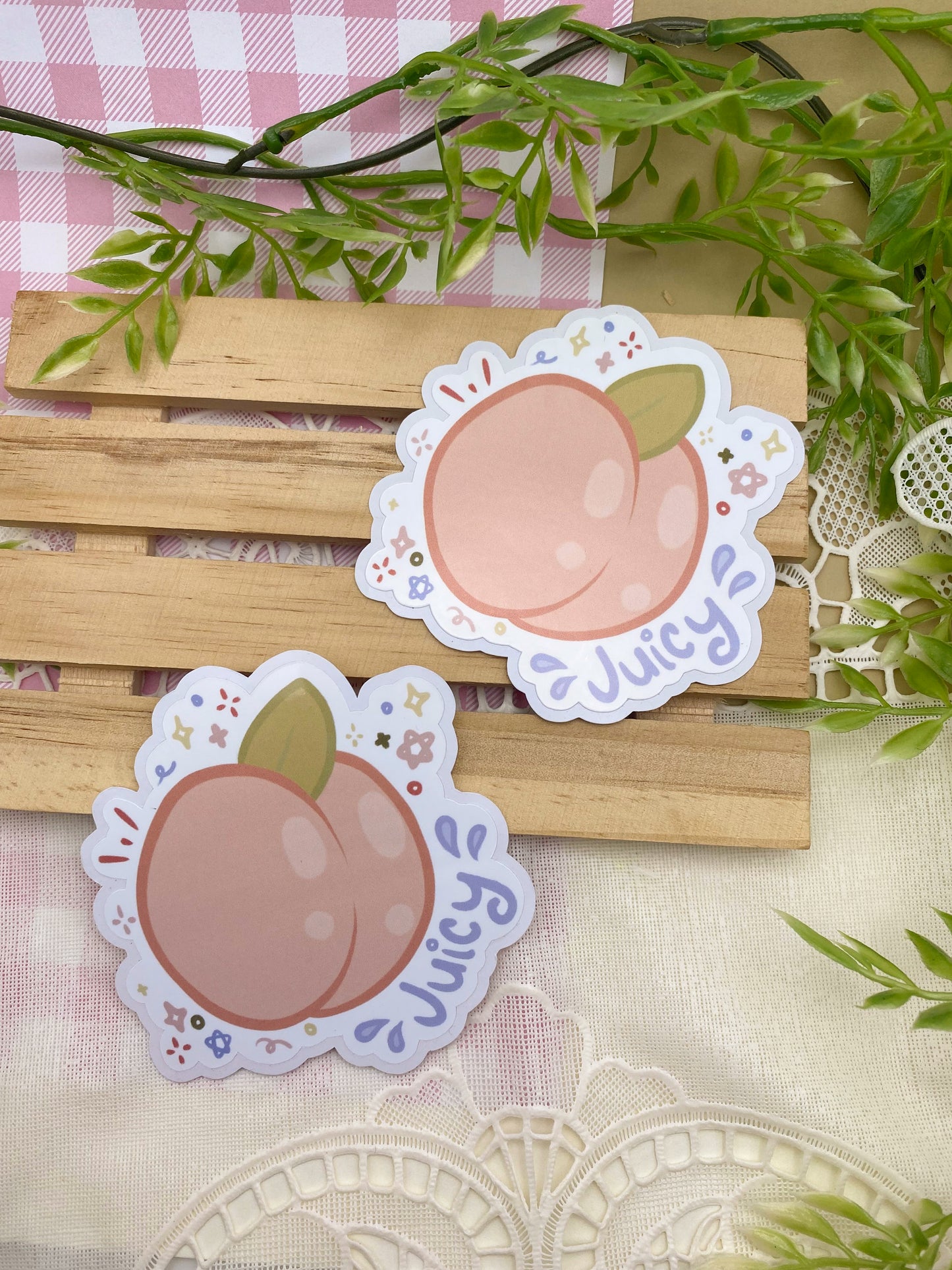 Juicy Peach Matte Vinyl Sticker