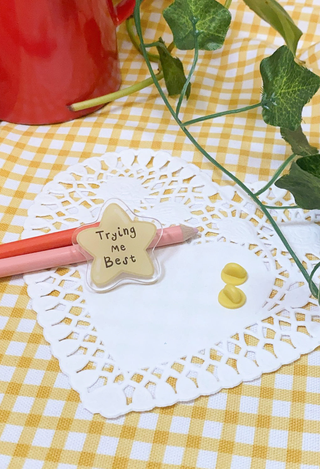 " Trying Me Best" Motivational Pin