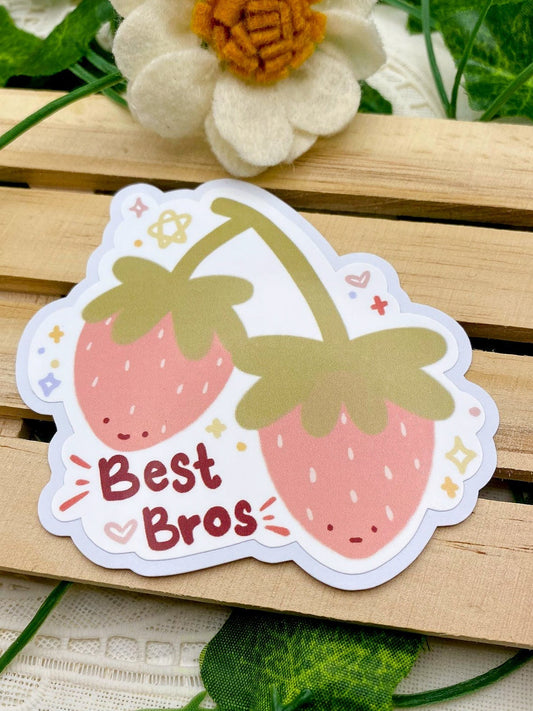 Best Strawberry Bros Glossy Matte Sticker