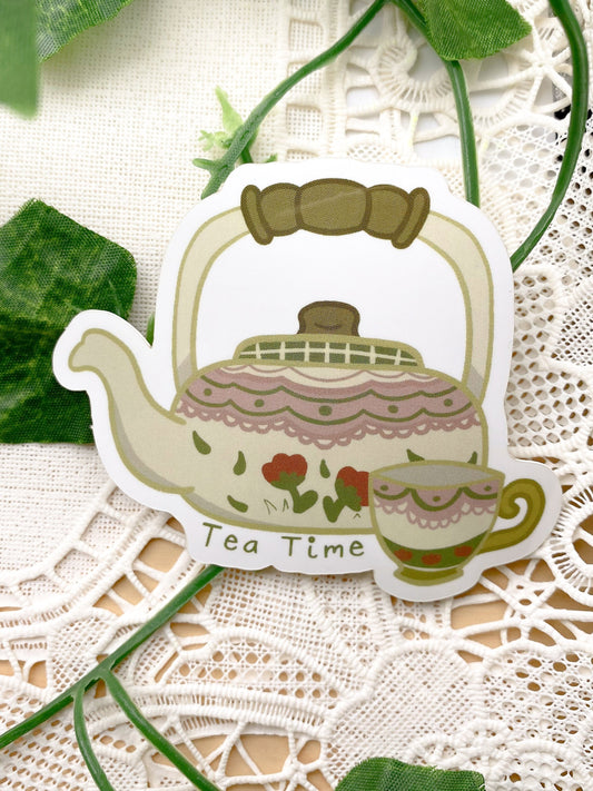 Tea Time Glossy Vinyl Sticker
